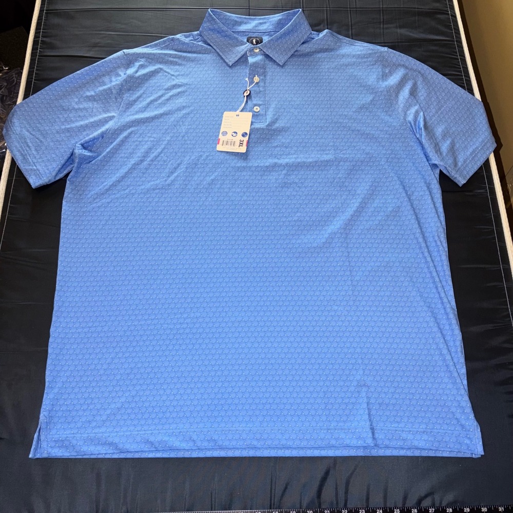U Suck at Golf Mens Blue Middle Finger Print Performance Polo Shirt 3XL P113-3X